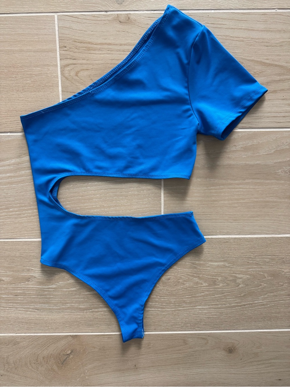 Asymmetrical Cutout bodysuit- Blue
